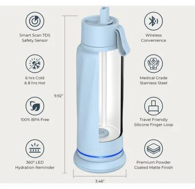 Produktbild von WaterH VITA Smart Trinkflasche Seashell Blau