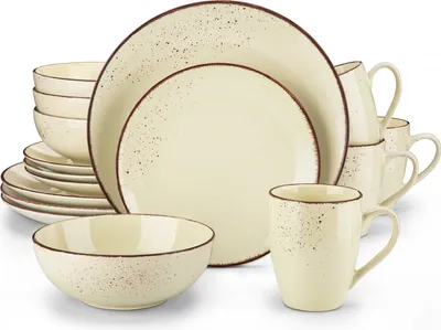 Obrázek produktu pro vancasso Navia Nature, kameninový servis, 16dílná sada nádobí, vintage design, krémová barva