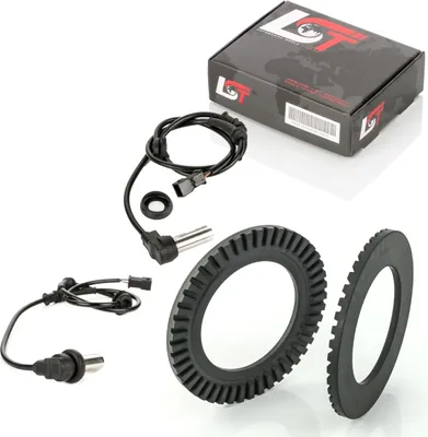 Produktbild von 2x ABS-Sensor und ABS-Ring Set Hinterachse links rechts 45 Zähne für Audi A4 B5