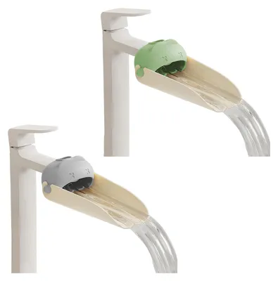 Produktbild von 1/2 Stück Wasserhahnverlängerung aus lebensmittelechtem Silikon für Waschbecken, spritzwassergeschützt, breiter Wasserfallauslauf, Werkzeug für Wascharmaturen