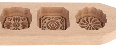 Holz-Mondkuchenform, runde Backform, 1 Stück, Blütenmuster