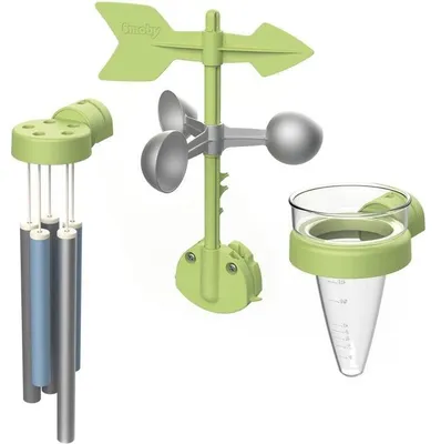 Produktbild von SMOBY Life Wetterstation Kit, Wetterspielzeug, Windrichtungsanzeiger, Regenmesser, Ab 2 Jahren, UV-Beständig, Hergestellt in Frankreich
