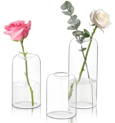 Productafbeelding van Set van 3 decoratieve glazen vazen in verschillende maten