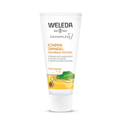 Produktbild von Weleda 4001638081863, Anti-Plaque-Zahnpasta, 50 ml, Kinder, Gel, Ringelblume, Glycerin, Water (Aqua), Silica, Algin, Calendula Officinalis Flower Extract, Prunus Amygdalus...