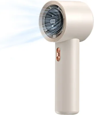 Produktbild von Handventilator wiederaufladbar USB-C, Mini Ventilator mit LED-Anzeige, 3 Geschwindigkeitsstufen - Weiß