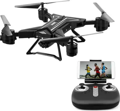 Immagine prodotto di Drone con telecamera pieghevole - Fotocamera da 0,3MP, batteria da 680mAh, telecomando, WiFi, 3D flip, modalità di volo senza testa, 3 velocità, App