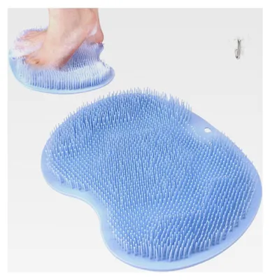 Produktbild von Große Fußbürste, Fußwäscher mit rutschfesten Saugnäpfen, Fußmassagegerät für Dusche und Fußpflege (Blau)