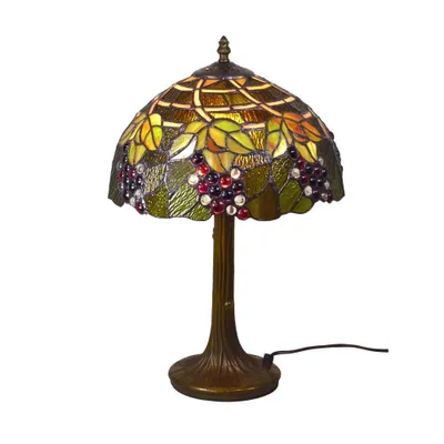 Produktbild von Tischleuchte Corina Echtglas Tiffany Stil Lampe Nachttischleuchte Höhe 47cm