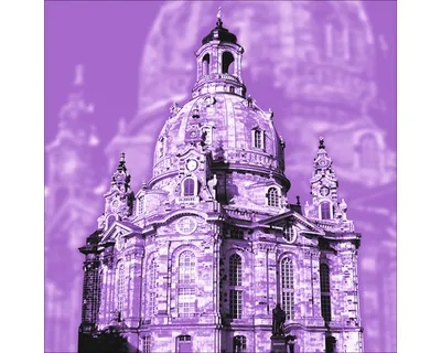 Produktbild von Glasbild Dresden Frauenkirche lila 20x20 cm