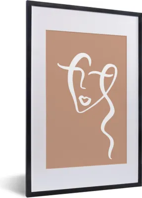 Produktbild von MuchoWow® Gerahmtes Poster Gesicht - Frau - Abstrakt 40x60 cm - Poster mit Schwarzem Bilderrahmen Wandposter Rahmen Foto Bilder - Poster in Rahmen