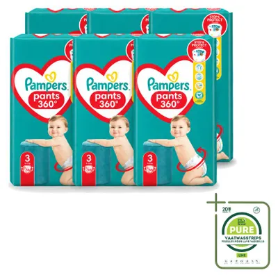 Zdjęcie produktu dla 6 sztuk pieluchomajtki Pampers, rozmiar 3, 6-10 kg - opakowanie zbiorcze