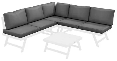 Produktbild von Gartenloungeset,4-5Personen,mitDoppelsofa,Couchtisch,EcksofamitverstellbareRückenlehne,Grau
