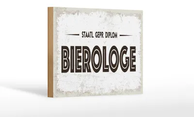 Produktbild von Holzschild 18x12 cm staatlich er Bierologe Dekoration