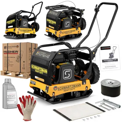 Zdjęcie produktu dla Zagęszczarka płytowa gruntu SCHWARTZMANN ubijak ZG170HD 160 kg 37 000 N LONCIN 16 KM