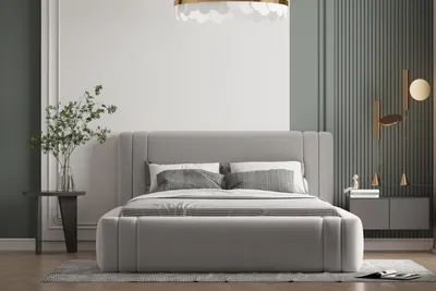 Produktbild von Polsterbett ROLF 160 x 200  mit Matratze, Bettkasten und Lattenrost. Farbe: Grau