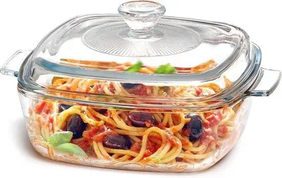 Image de Petit plat en vitrocéramique avec couvercle - 1,5 l, résistant à la chaleur