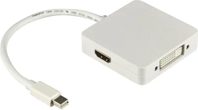 Produktbild von Deltaco DP-MULTI1, 0,2 m, Mini DisplayPort, DisplayPort + DVI-D + HDMI, Stecker, Buchse, 3840 x 2160 Pixel
