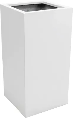 Image de VIVANNO Jardinière en fibre de verre BLOCK colonne, blanc mat - 30x30x60 cm