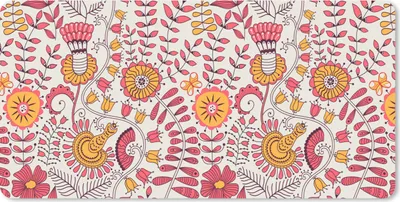 Produktbild von MuchoWow® Mauspad Mousepad Blumen - Design - Rosa - Orange 60x30 cm - Mousepads - Maus Mat - Pad - Mausunterlage - Nachhaltig
