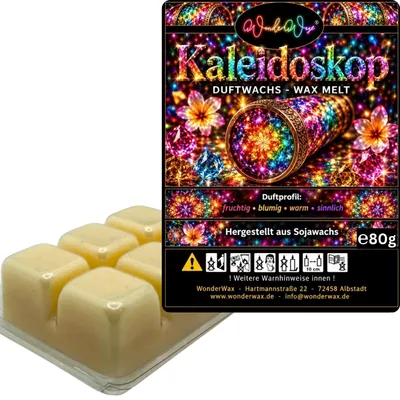 Produktbild von WonderWax Duftwachs Wax Melts für Duftlampe, 6 Würfel Duftmelt Wachsmelt Sojawachs Duftwachs Würfel für Raumdüfte, Wachs Duftöl Winter Indoor Schmelzen für Aromalampe Kaleidoskop