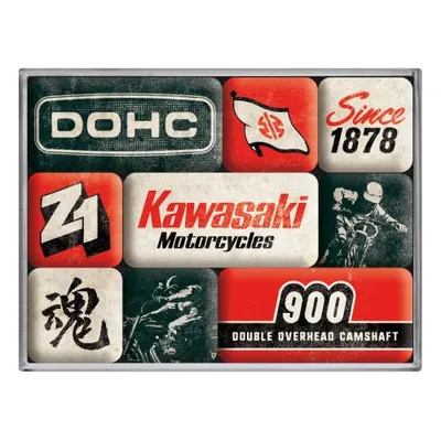 Obrázok produktu pre Nostalgic-Art - 9 ks. Magnetická sada - Kawasaki - Motocykle od roku 1878
