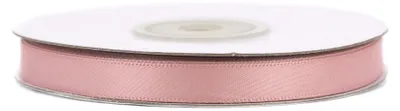 6mm breites, 20m langes, doppelseitig glänzendes Satinband in gedämpftem Rosa auf Rolle. Perfekt für Bastelprojekte und Geschenkverpackungen