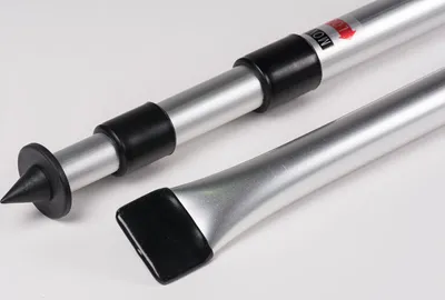A close-up shot of two parts of a Dometic Deluxe Andrückstange Set against a white background.