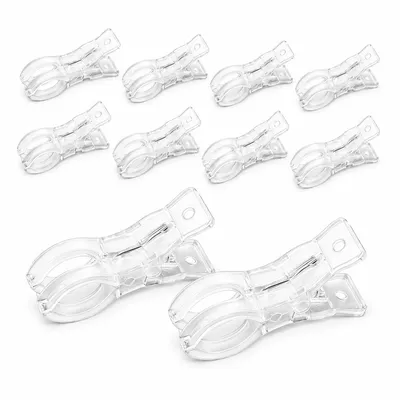 Produktbild von Große Wäscheklammern 10er Set, robuste ABS Kunststoff Klammern, transparente Wäscheclips für Bettwäsche, Decken, Handtücher und Garten