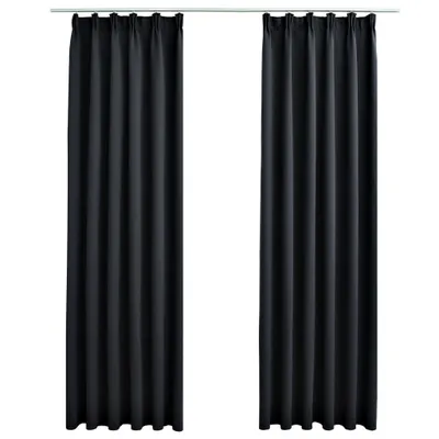 Immagine prodotto di vidaXL Tende oscuranti con ganci 2 pezzi nero 140x245cm