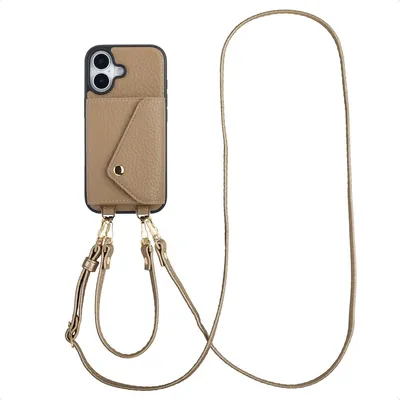 Image de Selencia Sera Phone Case avec cordon et porte-cartes pour Apple iPhone 17 - Taupe
