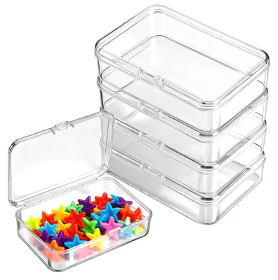 Image de Petites boîtes de rangement avec couvercle, lot de 4, en plastique PP transparent, pour vis