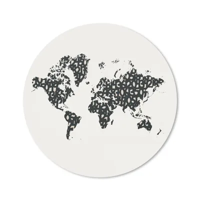 Produktbild von MuchoWow® Mauspad Mousepad Weltkarte - Schwarz - Weiß - Zahlen 30x30 cm - Mousepads - Maus Mat - Pad - Mausunterlage - Tischunterlage - Schreibtischmatten