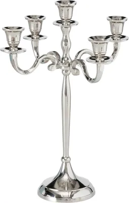 Productafbeelding van Boltze kandelaar, zilverkleurig, klassiek, 5 armen, 27x38 cm, luxe decoratie