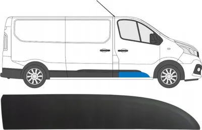Image de Moulure latérale Enjoliveur DROITE pour Fiat Talento Opel Vivaro B Renault Trafic III