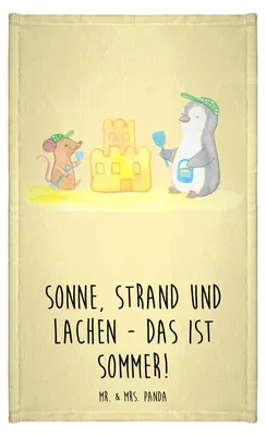 Produktbild von Mr. & Mrs. Panda Handtuch Sommerfreude - Gelb Pastell - Geschenk, Gästetuch, Strand, Summer Feelings, Sommerferien, Frühling, Sommergefühle, frottierhandtuch, Inspiration
