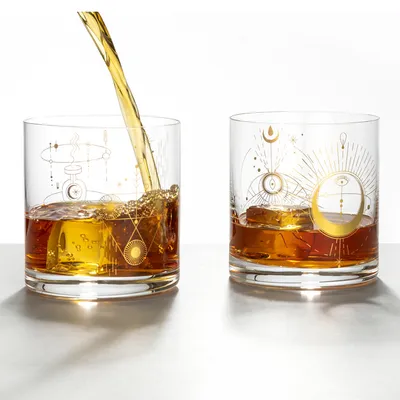Produktbild von Wassergläser Saftgläser Whiskygläser Alchemist Kristallglas 410 ml 2er Set Gold Bohemia Crystalex