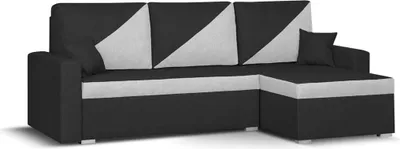 Produktbild von ASTO2 Ecksofa mit Schlaffunktion - Schwarz/Silber