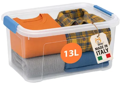 Immagine prodotto di Akitaink Contenitore Plastica Trasparente con Clip