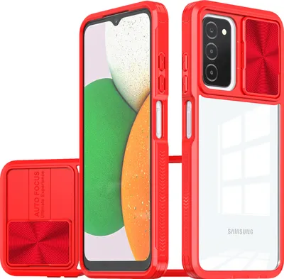 Produktbild von Galaxy A53 5G Hülle, TPU Bumper mit mit Schiebe Kamera Schutz Klar Schutzhülle für Samsung Galaxy A53 5G Rot