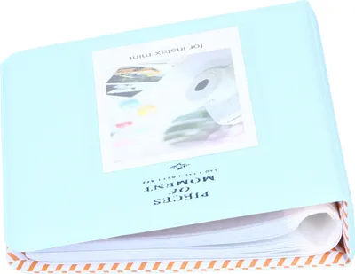 Produktbild von 3 Zoll Fotokarten-Aufbewahrungshülle mit 64 Fächern, Mini-Album für Fujifilm Instax Mini 9, Hellblau
