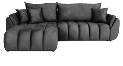 Image de Canapé d'angle modulable avec fonction couchage Oti, Monolith gris (95)