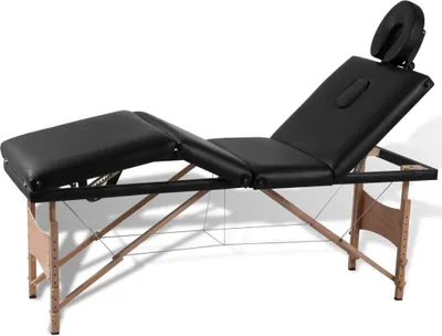 Immagine prodotto di Vidaxl Faltbare Massage Tabelle 4 Zonen mit Holzrahmen (schwarz)