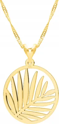 Produktbild von Goldkette Palmblatt Afrika Blatt Pflanze Palmblatt SILBER 925