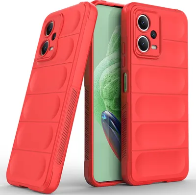 Produktbild von Redmi Note 12 5G Hülle, Weich TPU Silikon Stossfest Anti-rutsch Schutzhülle für Xiaomi Redmi Note 12 5G Rot