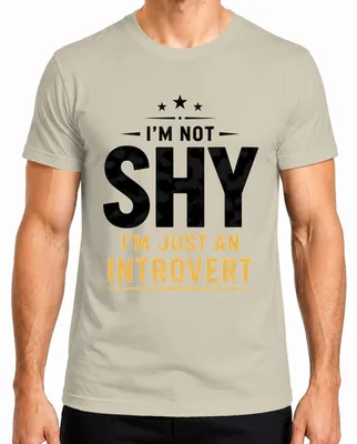 Imagen del producto de Camiseta para hombre con el texto: "No soy tímido, soy introvertido". Diseño divertido, sarcástico, para nerds. Talla XXL