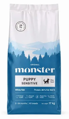 Produktbild von Monster Dog Original Puppy Sensitive 17kg Glutenfreies Trockenfutter mit Fisch für Welpen mit empfindlichem Magen