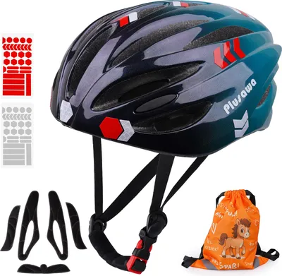 Immagine prodotto di Casco da bicicletta per bambini  EN1078 CE, mentoniera regolabile, adesivi 3D fai da te e riflettenti, casco sportivo per monopattini e pattini in linea, unisex per ragazzi e ragazze