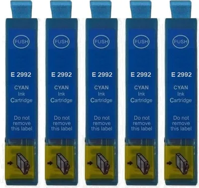 Image de 5 cartouches compatibles T2992 - T29XL cyan pour Epson Expression Home XP-235 245 247 255 257 257 332 335 342 345 352 355 432 435 442 445 445 452..