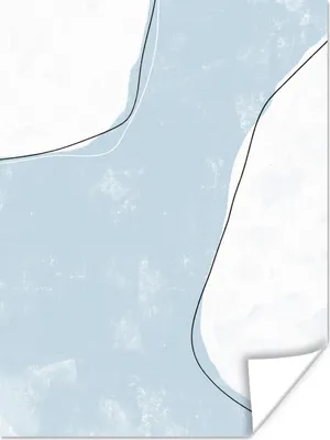 Produktbild von MuchoWow® Poster Blau - Minimalismus - Abstrakt 120x160 cm - Wandbilder