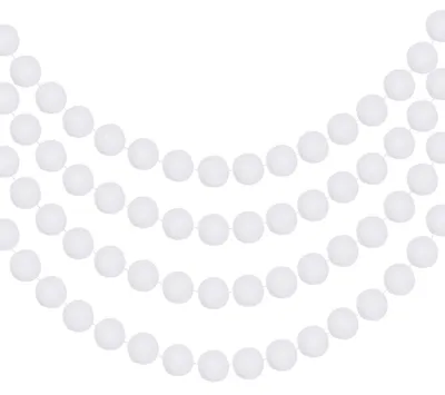 Immagine prodotto di 4 ghirlande di pompon con 30 palline di feltro ciascuna, lunghezza 2,5 metri, colore bianco